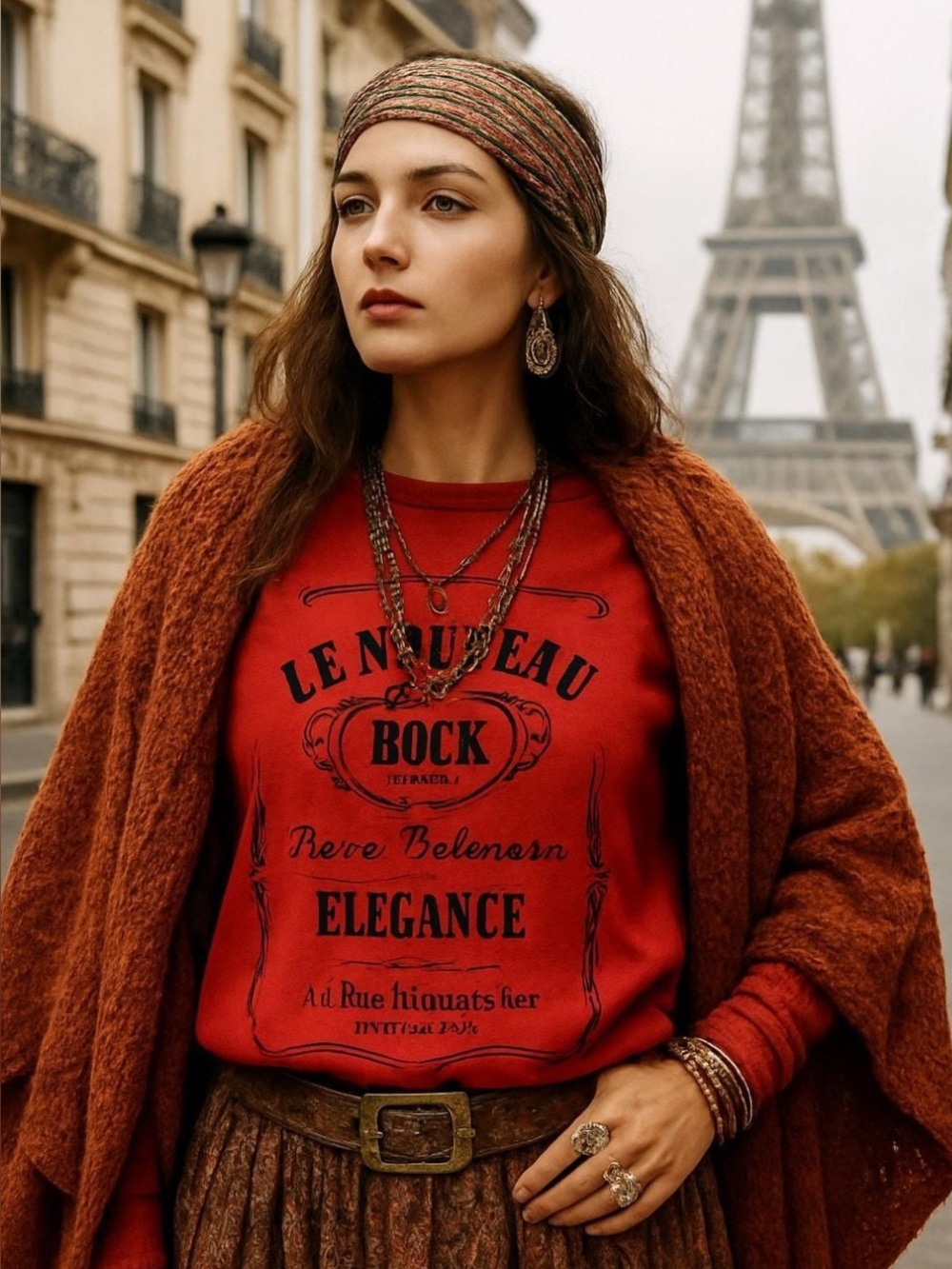 Pierre Balmain Graphic Red Scoop Neck Sweatshirt